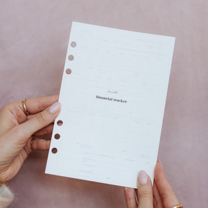 A5 FINANCIAL TRACKER INSERTS for ring binders/budget tracker/expense tracker