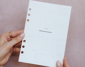 A5 FINANCIAL TRACKER INSERTS for ring binders/budget tracker/expense tracker