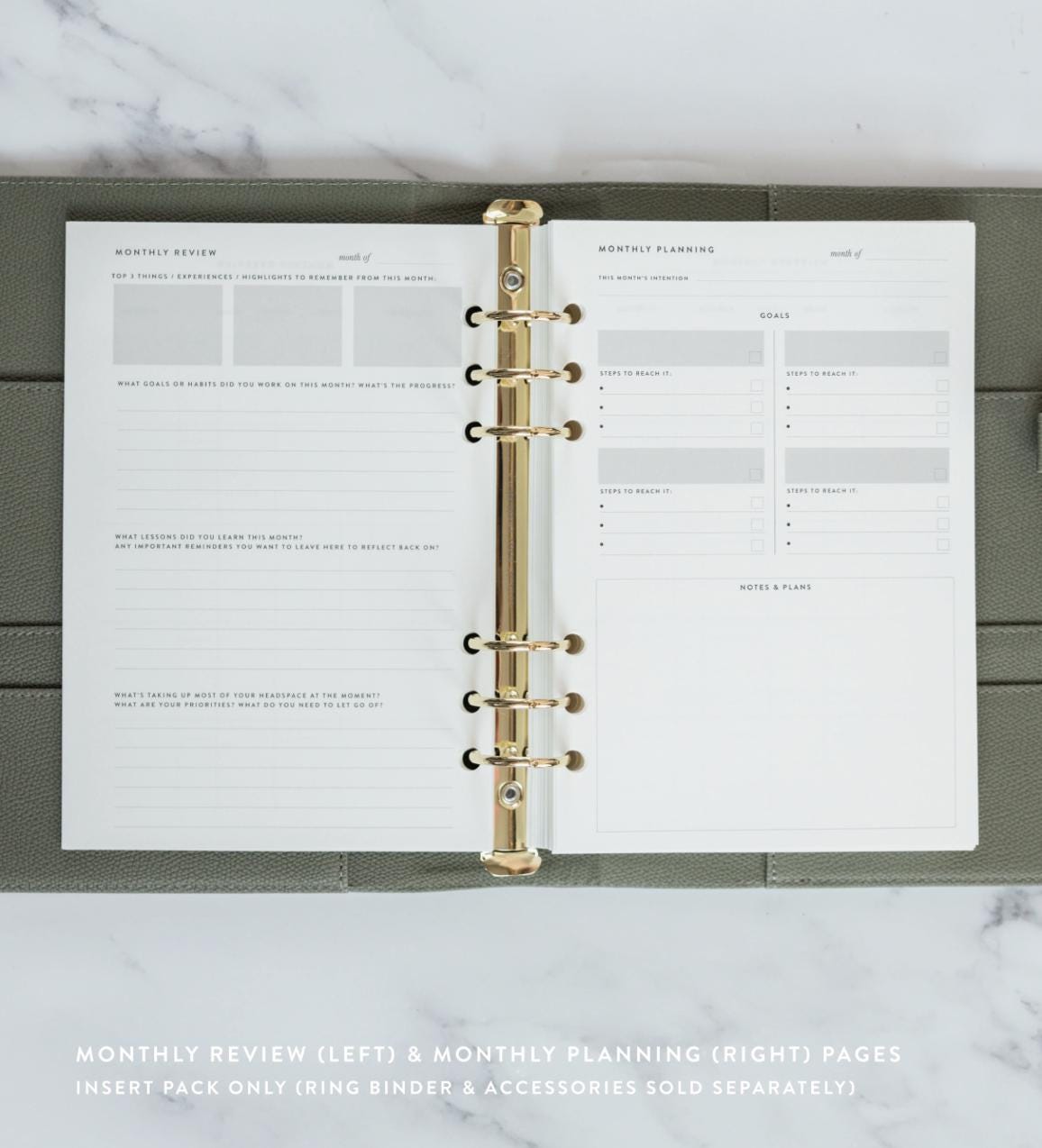 Undated DAILY Planner INSERT PACK/A5 Ring Binder Inserts - Etsy