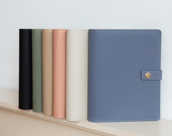 Personalised A5 Ring Binder: Lychee Faux Leather Gold Detail Ring Binder agenda for A5 size inserts
