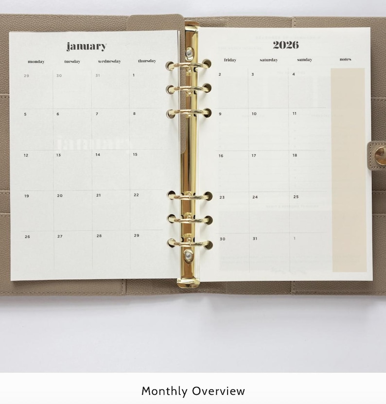 2026 VERTICAL planner INSERT PACK for ring binders and organisers /A5 inserts image 7