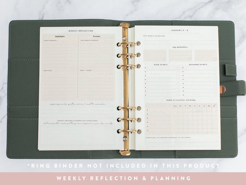 2023 Lifestyle Planner Ring Binder INSERT PACK/ A5 Inserts Etsy