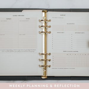 Undated Personalised Ring Binder LIFESTYLE Planner/Weekly Planner/Organiser for goal-setting/habit-tracking/personalised planner/gift image 7
