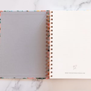 BLOOM Blue spiral notebook/ Personalised notebook/journal/ Personalised gift image 5