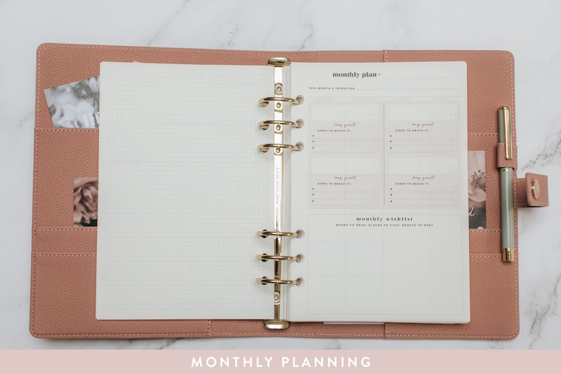 Undated Personalised Ring Binder DAILY Planner/Agenda/Daily Organiser for goal-setting/habit-tracking/personalised planner/gift image 7