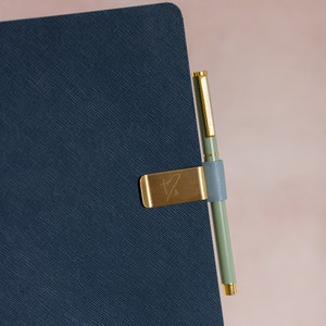 Pen Holder/Pen Clip/Pen Loop for Notebooks and Planners Blue