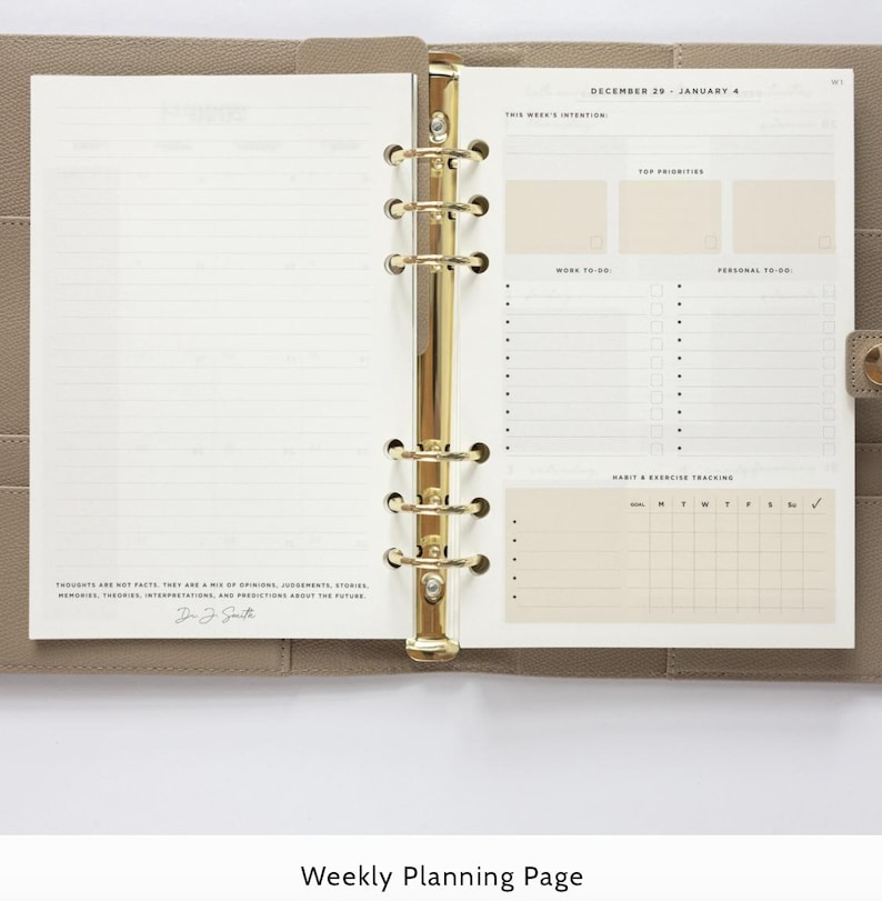 2026 VERTICAL planner INSERT PACK for ring binders and organisers /A5 inserts image 8