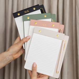 REFILLABLE NOTEPAD with a  matching pen/Personalised Refillable notepad/Magnetic pen attachment/personalised gift