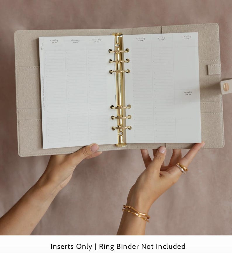 2026 VERTICAL planner INSERT PACK for ring binders and organisers /A5 inserts image 2
