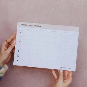 A4 WEEKLY MEAL PLANNER/ family meal organiser/notepad/ food diary/grocery list