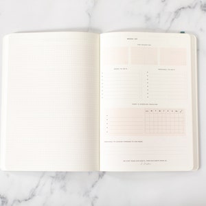 Inspirational UNDATED WEEKLY planner/diary for goal-setting, habit-tracking, productivity, to-do's/personalised planner-gift image 6