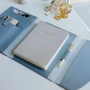ORGANISER / PORTFOLIO -BLUE - Cover for Planners/Notebooks, organiser compendium, stationery gift/personalised gift