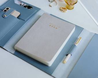 ORGANISER / PORTFOLIO -BLUE - Cover for Planners/Notebooks, organiser compendium, stationery gift/personalised gift