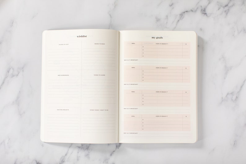 Inspirational UNDATED WEEKLY planner/diary for goal-setting, habit-tracking, productivity, to-do's/personalised planner-gift image 4