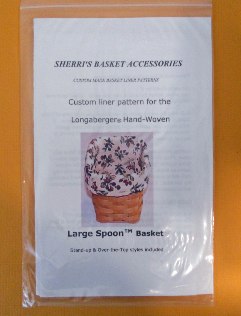 Custom Longaberger Basket Liner Patterns for Small, Medium and Large