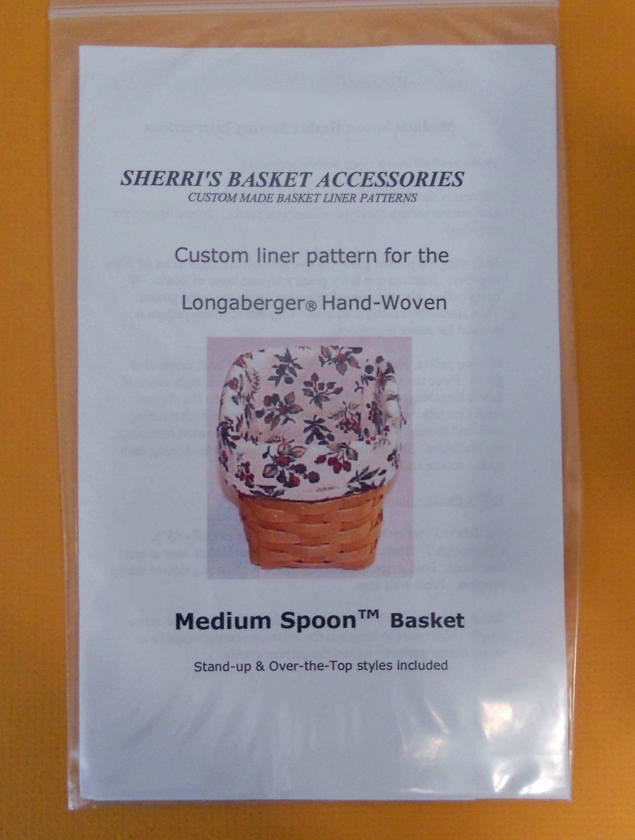 Custom Longaberger Basket Liner Patterns for Small, Medium and Large