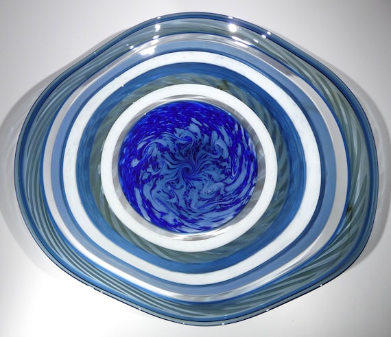 20 Blue Art Glass Centerpiece 20 Blue Art Glass Centerpiece