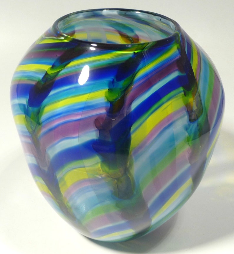 Large Hand Blown Glass Bowl/vase Original Design by Dirwood Etsy