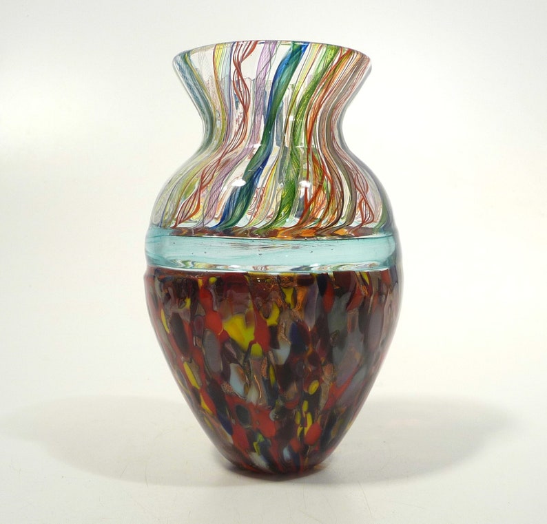 Hand Blown Glass Vase Original Design By Dirwood Glass Etsy