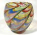 Hand Blown Glass Art Vase, Made with Glass Canes, Dirwood Glass, Rainbow Colors, Blue, Aqua, Red, Yellow 