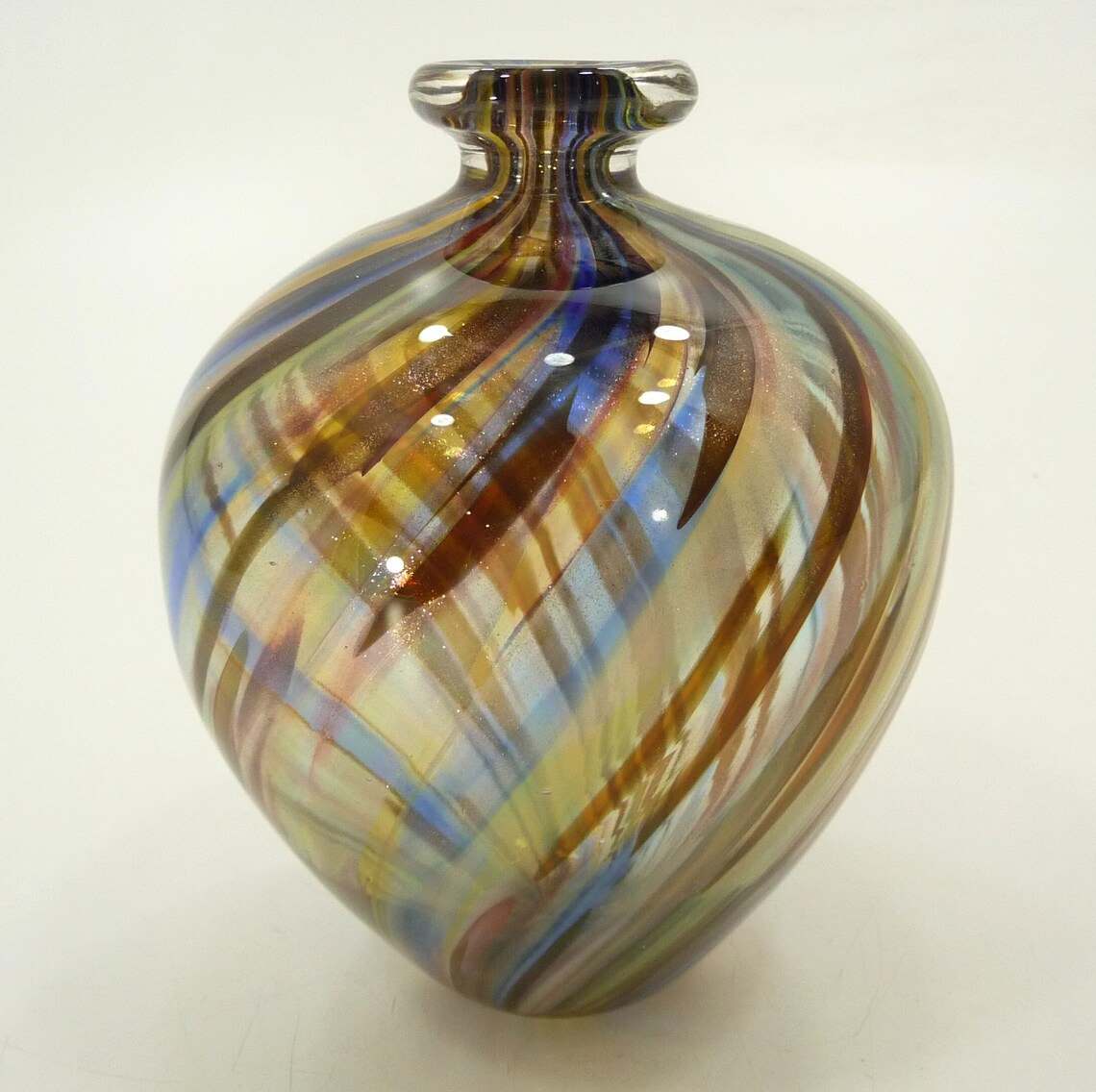 Sparkling Hand Blown Glass Bowl/vase Original Glass Art Etsy