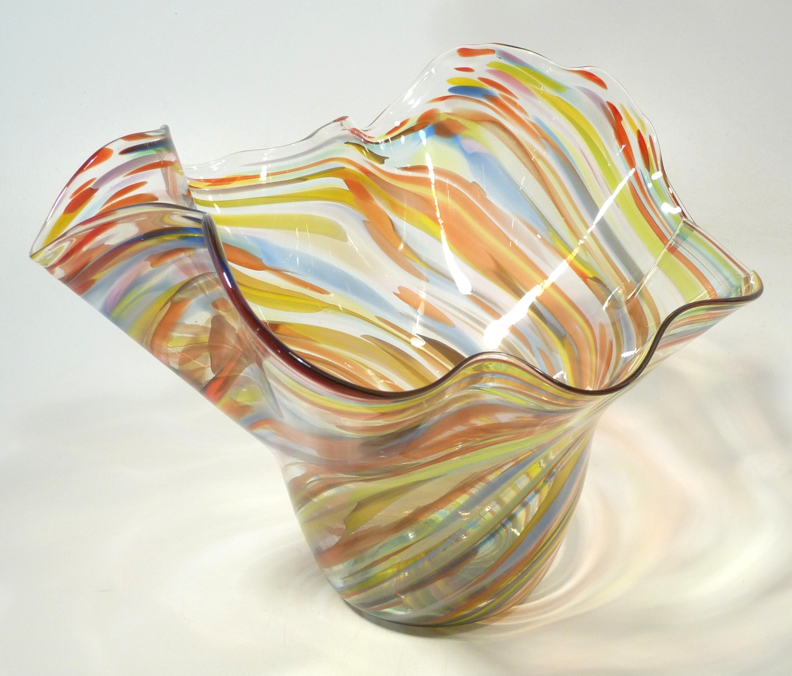 Hand Blown Glass Art Bowl/Vase Table Centerpiece Dirwood Etsy
