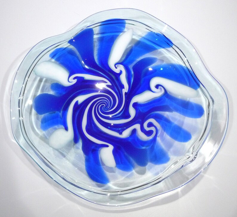 Hand Blown Glass Bowl/wall Platter Original Design by Etsy