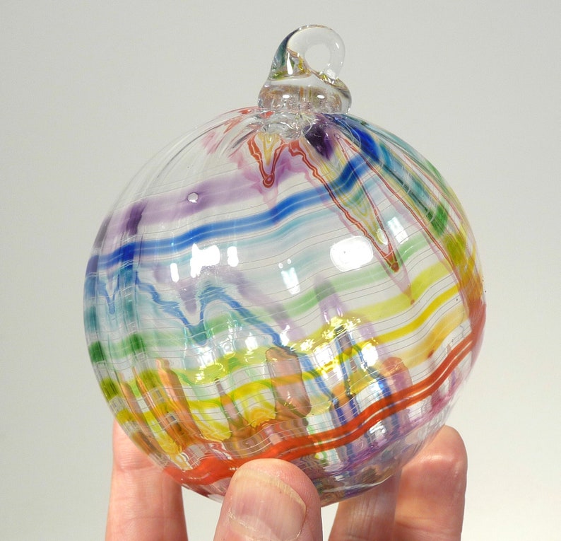 Hand Blown Glass Art Christmas Tree Ornaments Set of 3 Etsy