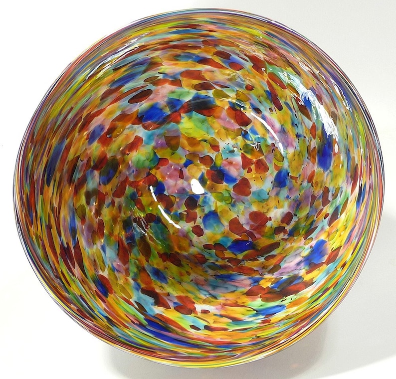 Giant Hand Blown Glass Bowl Original Design by Dirwood Glass Etsy