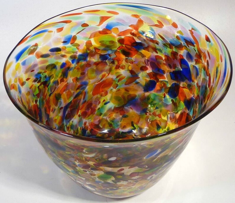11 Large Tall Sparkling Hand Blown Glass Bowl Original Etsy