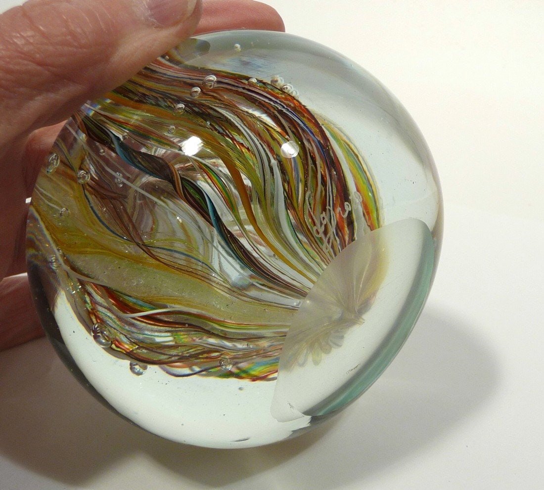 Hand Paperweight Hand Blown Glass Art Paperweight, Great Gift Idea, Dirwood Glass ...