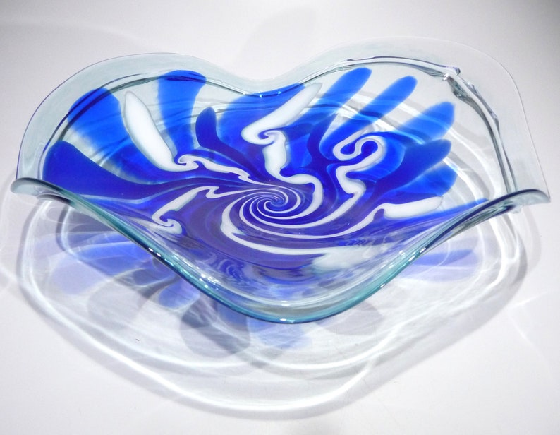 Hand Blown Glass Bowl/wall Platter Original Design by Etsy