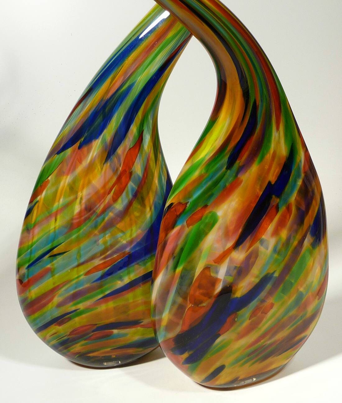 Stunning Pair of Hand Blown Glass Art Sculptures 32 Etsy