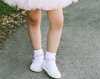 Telooco 3 Pairs White Frilly Cotton Calf Socks With Lace Trim Ruffle - Cute Sweet Ballet Mary Jane Crew Socks For Women Girls