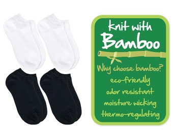 Bamboo Socks Boys Girls School Uniform Sport Athletic Eco-Friendly Moisture Wicking Thermo-Regulating Lightweight Rayon Low Cut Liner 2 Pack