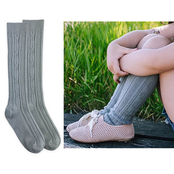 Women's Knee High Socks Cable Knit Dress Casual Outdoors Work Uniform Warm Fashion Mother's Day Vintage   Acrylic Nylon Boot Tall Long Socks