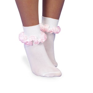 Girls Classic Lace Socks, Girls Ruffle TuTu Lace Socks, Baptism, Pageant Ruffle Socks, Church Dress School Turn Cuff Socks, White Lace Socks
