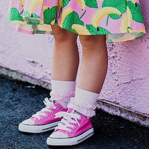 Girls Ruffle Socks Princess Lace Tutu Fancy Trim Dress Fancy Recital School Cotton Cuff Ankle Baby Newborn Toddler Infant Church Wedding