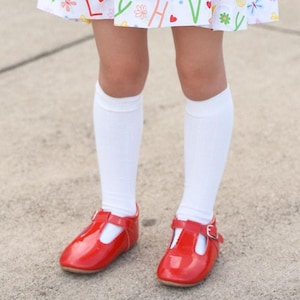 2 paires de chaussettes hautes en bambou : uniforme scolaire côtelé classique pour filles