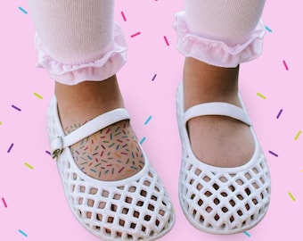 Girls Cotton Ruffle Leggings: Baby Toddler Ruffle Trim Tights, 1 Pair Pack