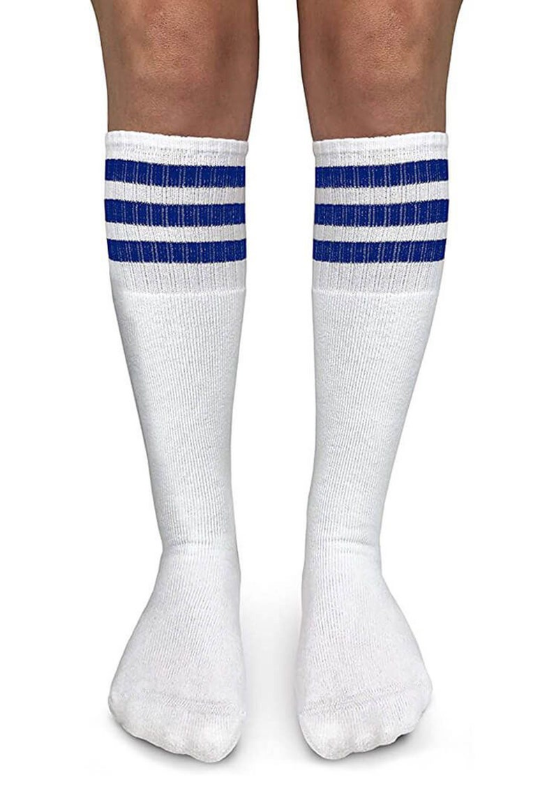 Tube Socks Triple Stripe Girls Boys Kids Unisex Retro Fashion Novelty Vintage Sport Cotton Warm Toddler Knee High Boot Tall Long Sock 1 Pack