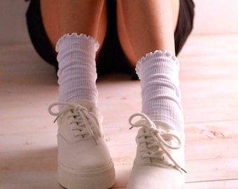 Classic Ripple Edge Smooth Toe Turn Cuff Socks: Cotton Rich Comfort, Mother's Day Gift, 2 Pair Pack