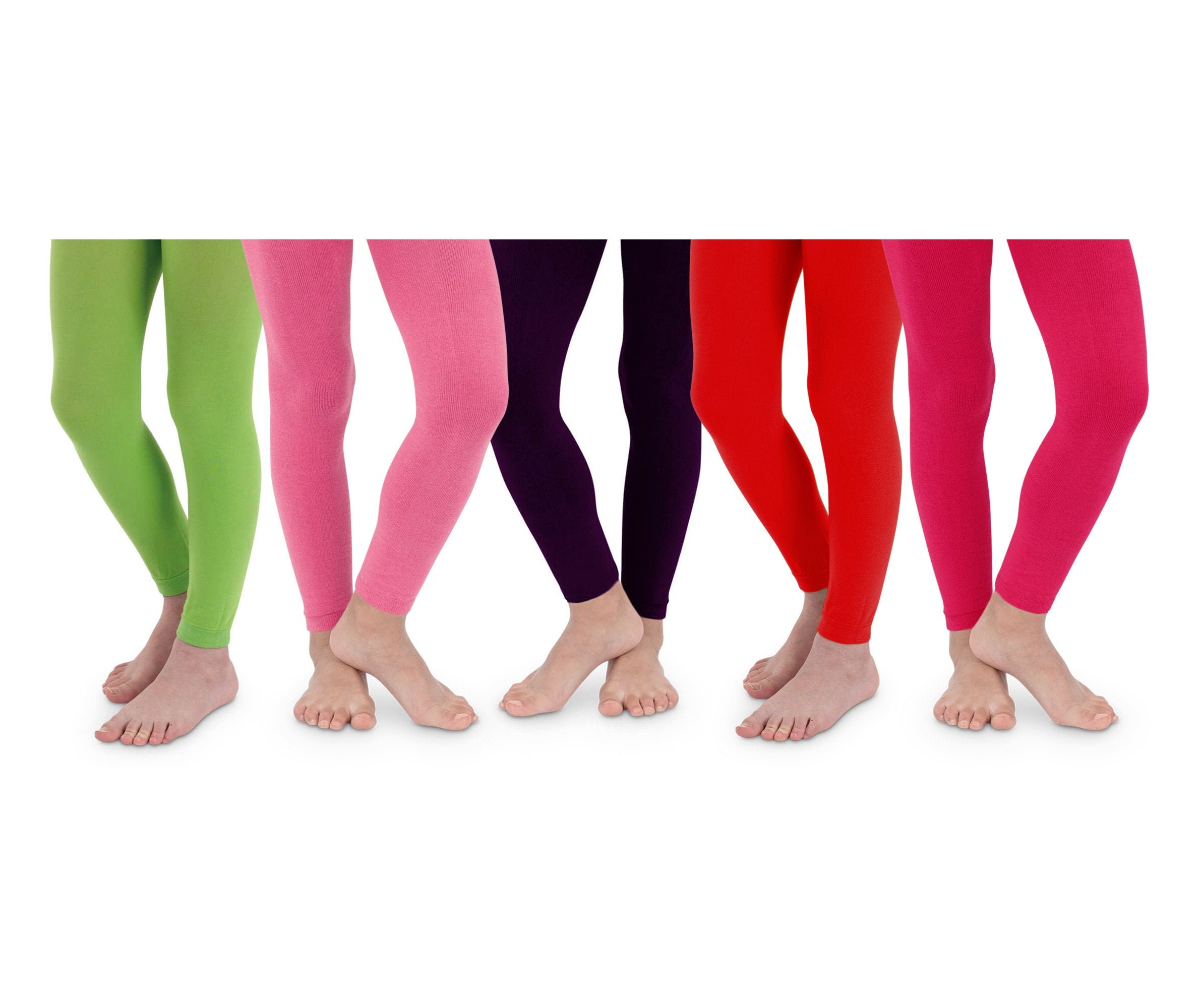 Girls Legging Tights Colorful Footless Stockings Cotton Fashion
