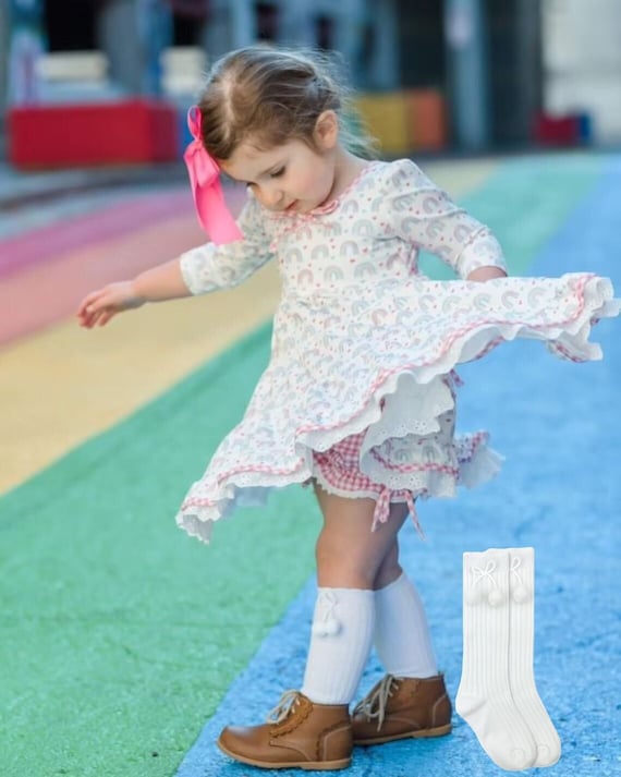Set Da 6 Calzini Bianchi In Cotone Con Volant In Pizzo E Fiocco – Eleganti, Traspiranti, Perfetti Per Il Balletto E L'uso Quotidiano