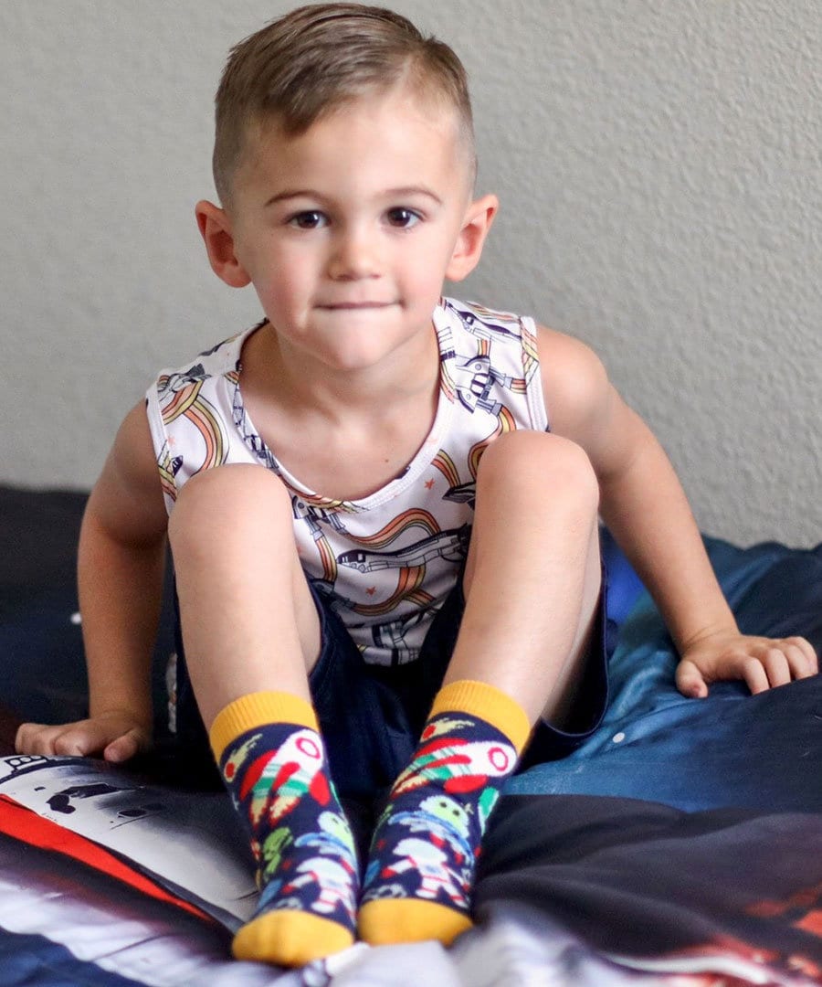 Boys Socks Space Pirate Dinosaurs Astronaut Farm Animals Warrior 