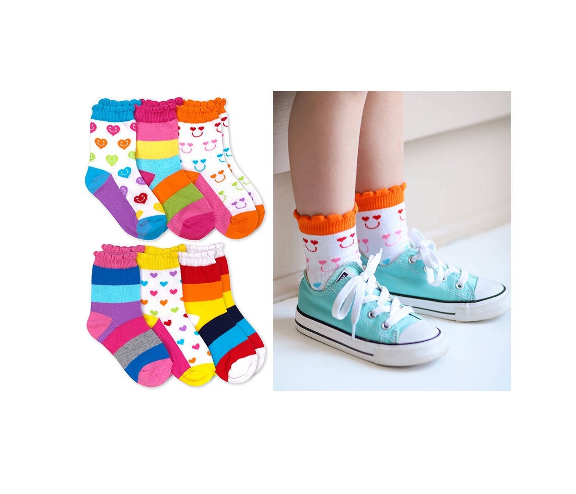 6 & 12 Pair Multipack Ankle Trainer Liner Girls Novelty Cotton Rich Crew Socks 