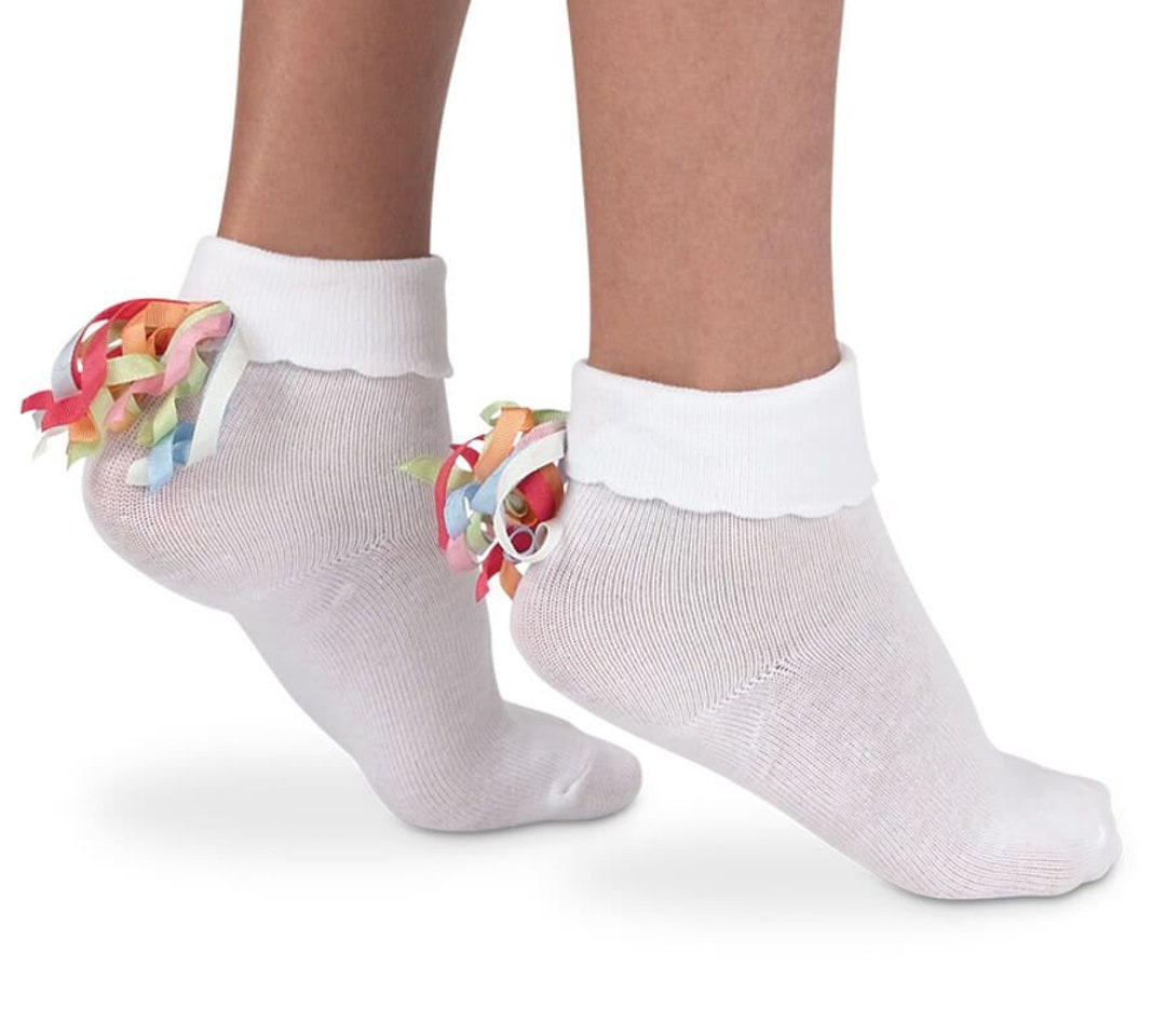 Calcetines con volantes para niñas, sin costuras, con borde ondulado,  calcetines para niños pequeños, 6 pares