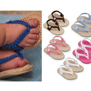 Crib Shoes Hand Crocheted Flip Flop Sandal Knit Booties Blue Pink White Brown Newborn Baby Girls Boys Socks Baby Shower Gift with Gift Box