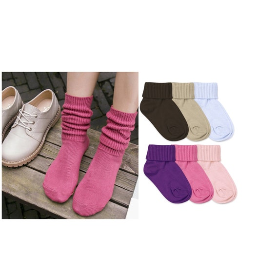 Chaussettes Filles 6 Paires Chaud Slouch Triple Rouleau Sans