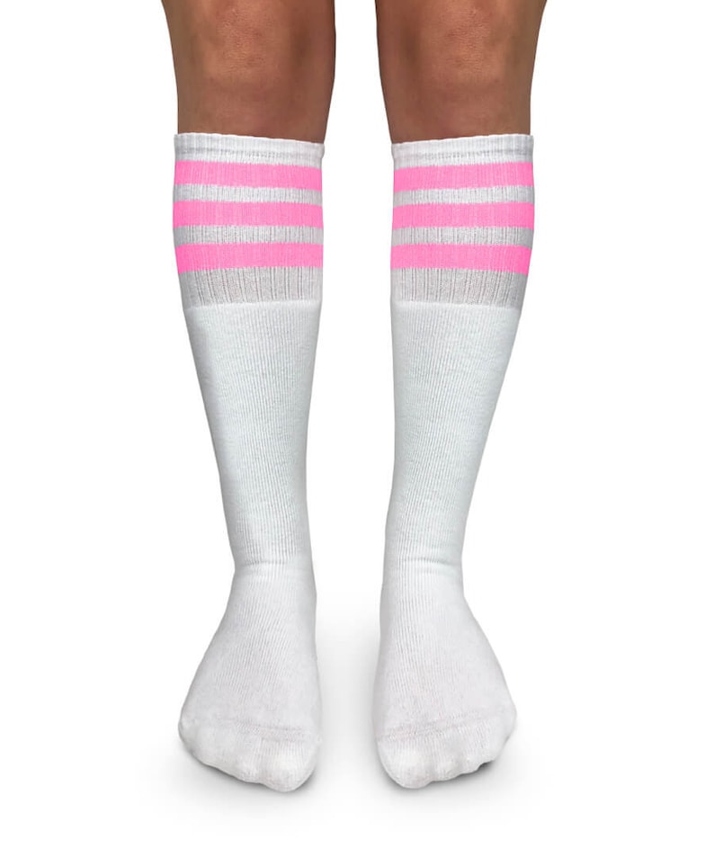 Womens Tube Socks Triple Stripe Cotton Boot Vintage Fashion Etsy